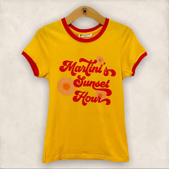 NWT Spell & the Gypsy Collective Mustard Paradise Cove Organic Shrunken Tee - Picture 5 of 13